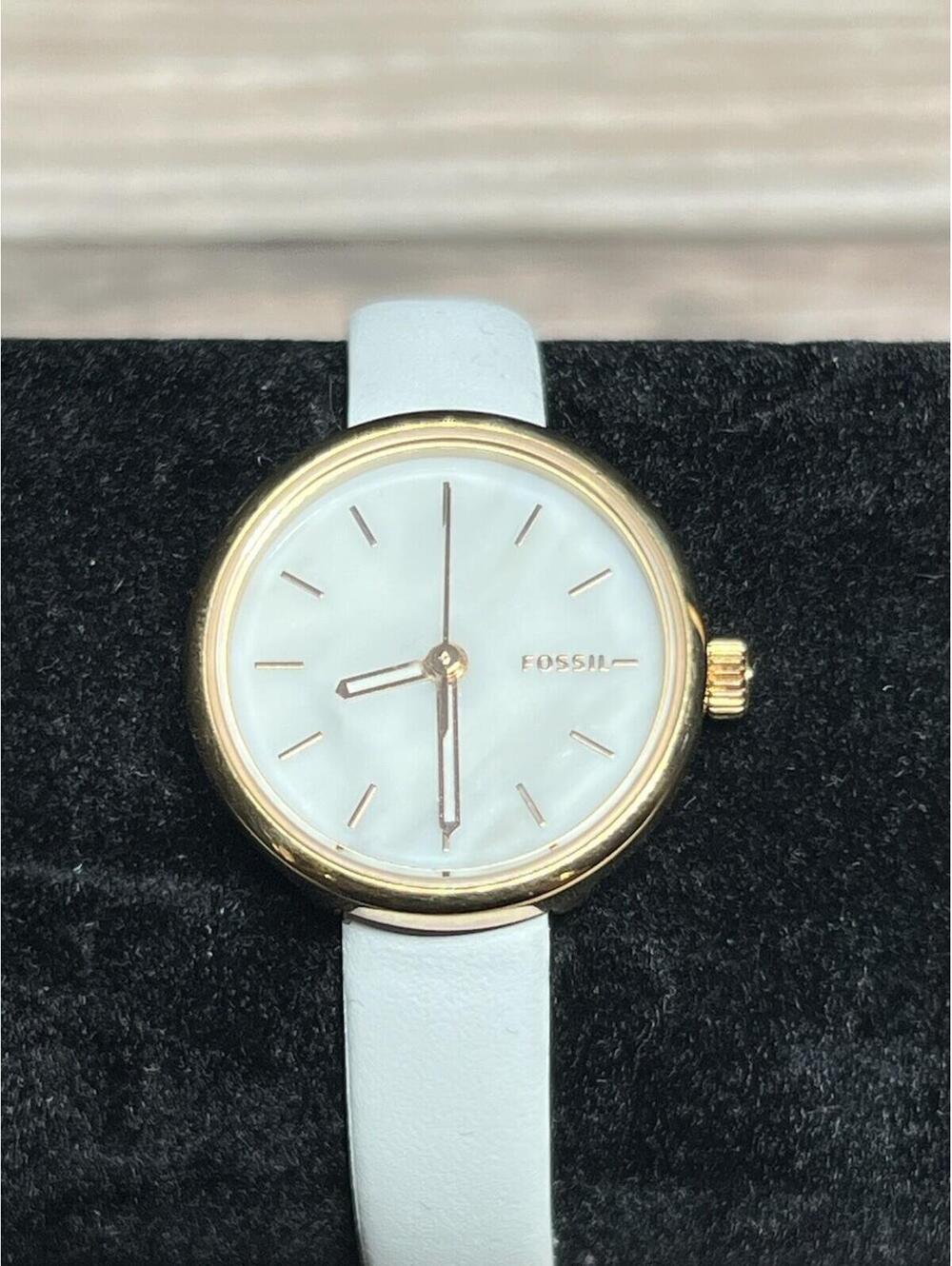 FOSSIL Women's BQ3495 Rose Gold, White Genuine Leather Watch